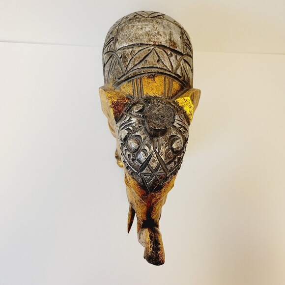 Wooden Handmade Hand Carving And Painting Elephant - Picture 7 of 12